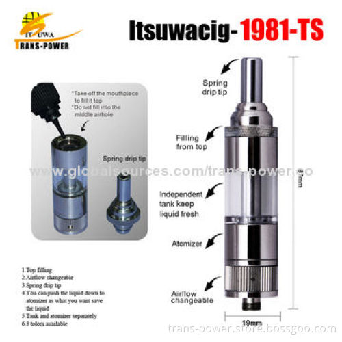2014 Hot and New Product 1981-TS E-cigarette, China Supplier, Tank and Coil Separate, No Leakage
